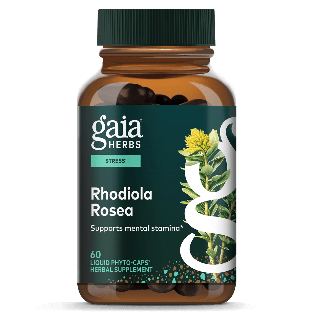 Gaia Herbs Rhodiola Rosea - Stress Support Supplement Traditionally for Supporting Healthy Stamina and Endurance - with Siberian Rhodiola Root Extract - 60 Vegan Liquid Phyto-Capsules (30-Day Supply)