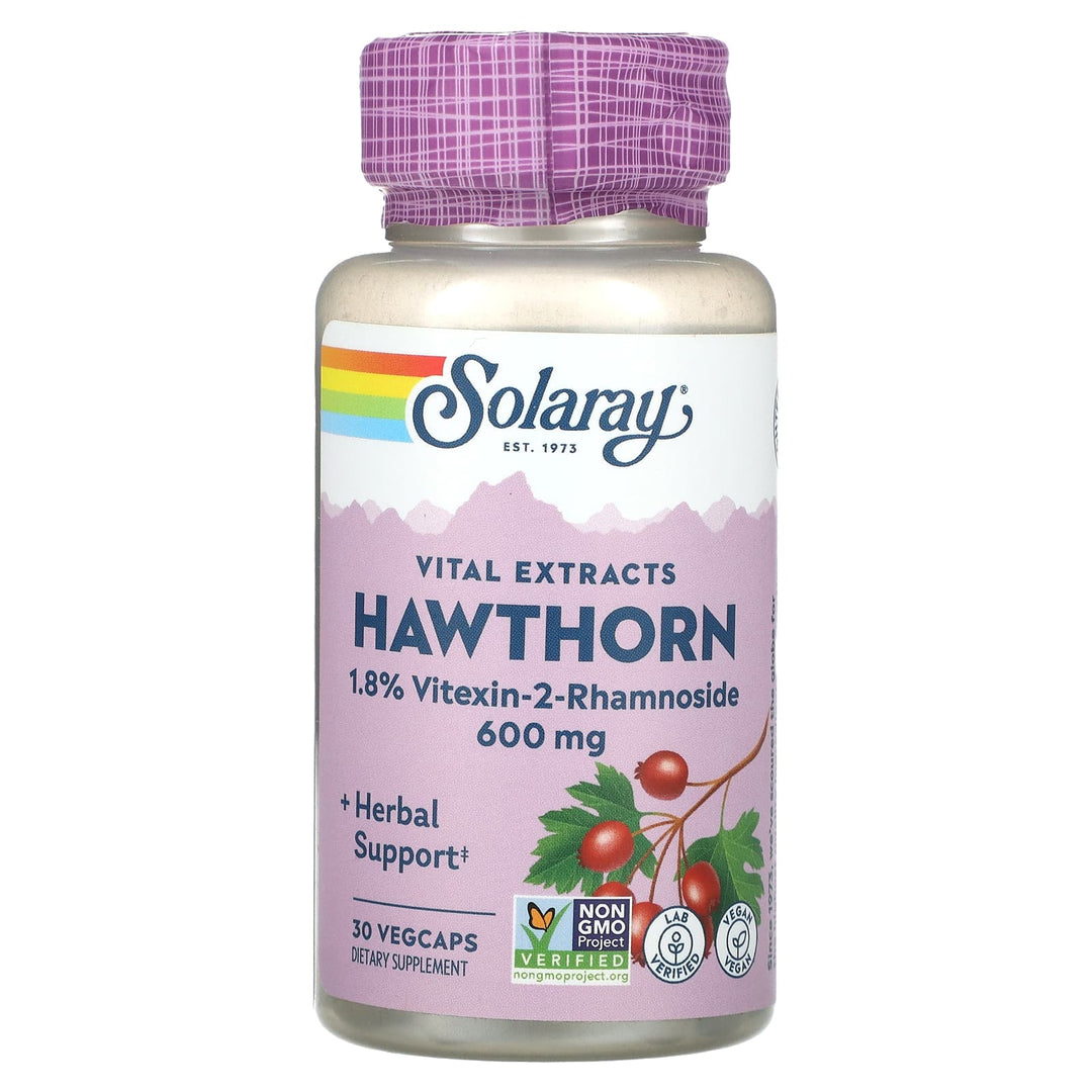 SOLARAY One Daily Hawthorn Extract Supplement, 600mg | 30 Count
