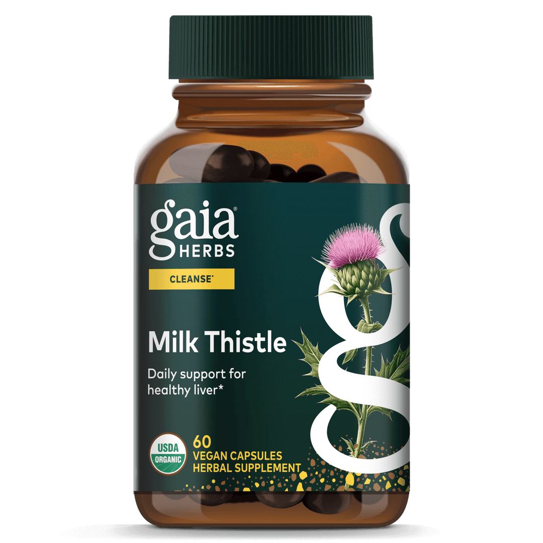 Gaia Herbs Milk Thistle - Liver Supplement &amp; Cleanse Support for Maintaining Healthy Liver Function* - 120 Vegan Capsules (20-Day Supply)