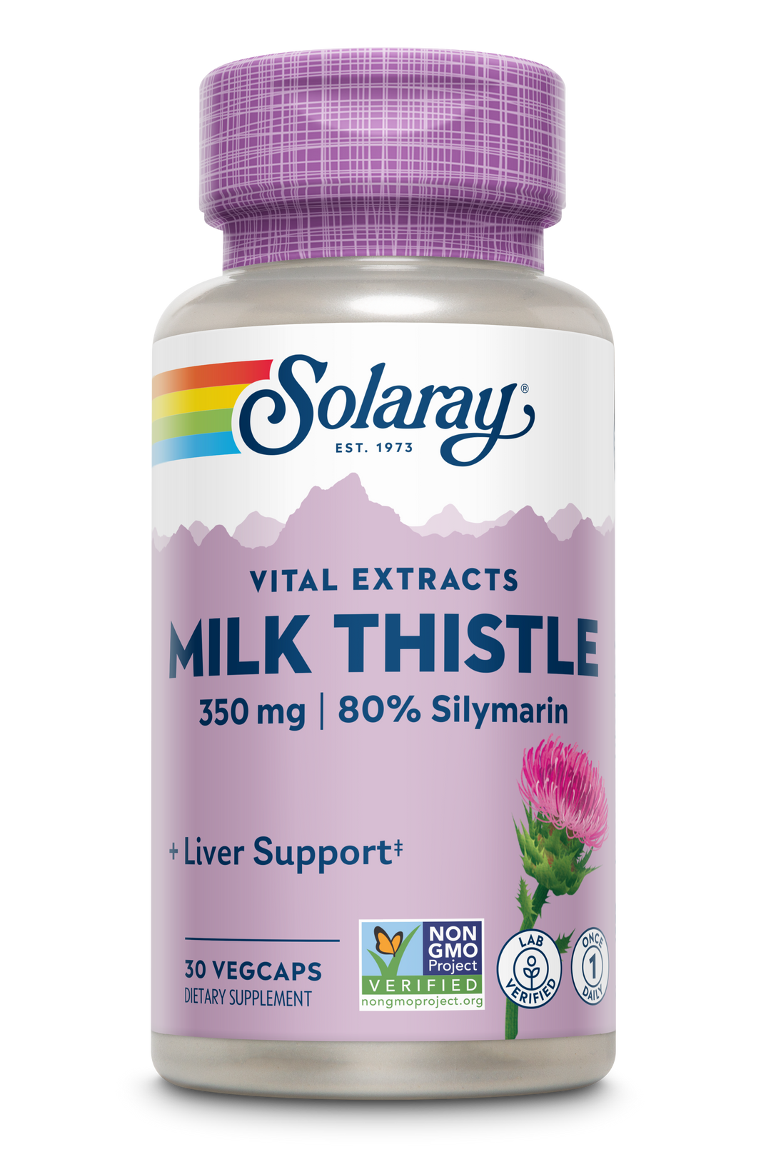 Solaray Milk Thistle One Daily Supplement, 350 mg, 60 Count