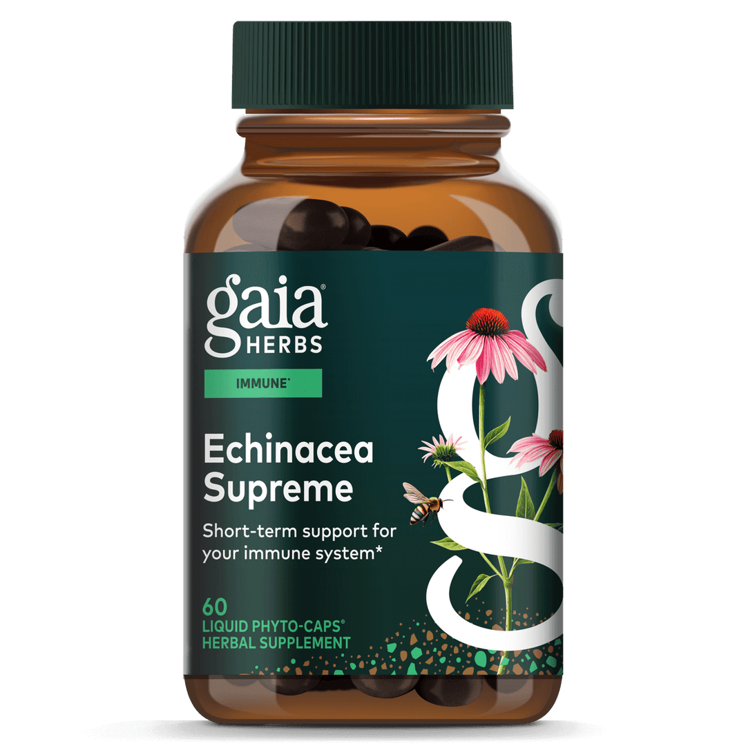 Gaia PRO Echinacea Blend - Immune Support Supplement - with Organic Echinacea Angustifolia & Echinacea Purpurea - 60 Vegan Liquid Phyto-Capsules (30 Servings)