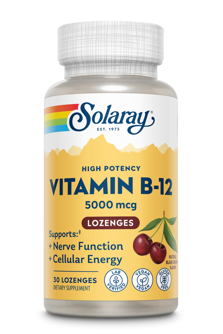 SOLARAY B12 Methyl Lozenge Supplement - 2500mcg, 60 Count