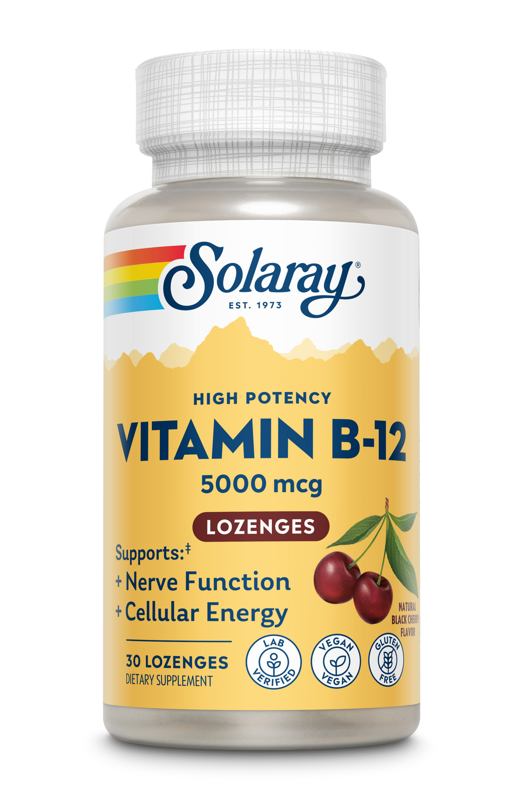 SOLARAY B12 Methyl Lozenge Supplement - 2500mcg, 60 Count