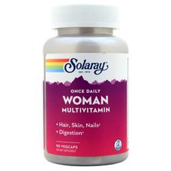 Solaray Once Daily Woman Multivitamin with Iron, Women?s Multivitamin with Hair, Skin & Nails Blend, Enzyme Blend & Whole Food Base, Healthy Energy, Immune & Digestion Support, 90 Servings, 90 VegCaps