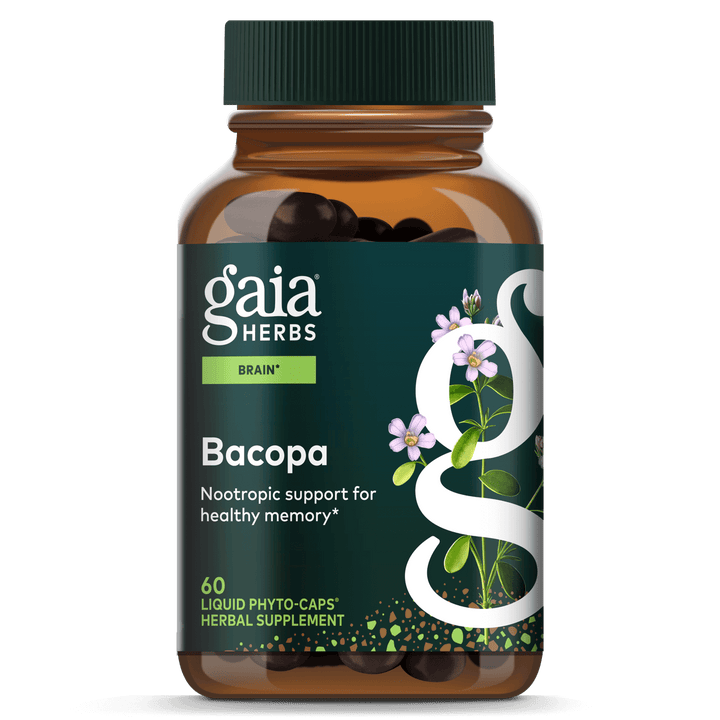 Gaia PRO Bacopa - Herbal Nootropic Working Memory Supplement for Brain Function- with Organic Bacopa - 60 Vegan Liquid Phyto-Capsules (60 Servings)