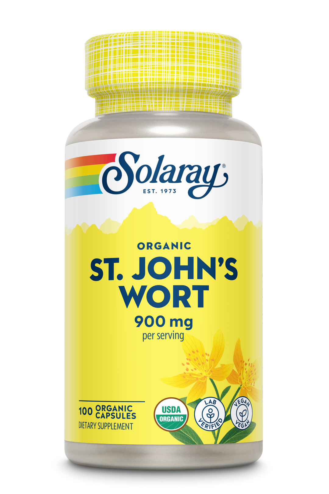 SOLARAY St John's Wort 900 mg, Once Daily Mood Support Supplement, Standardized to 0.3% Hypericin for Brain Health Support and a Balanced Mood, 60-Day Money Back Guarantee | 30 Servings | 30 Tablets