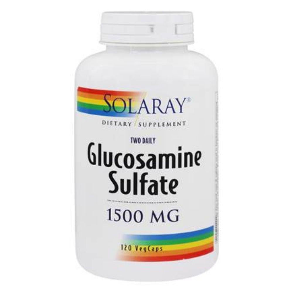 SOLARAY Glucosamine Sulfate 1500mg, Healthy Joint Support Supplement, Powerful Connective Tissue and Joint Health Formula with Turmeric & Boswellia, 60-Day Money Back Guarantee, 60 Serv, 120 VegCaps
