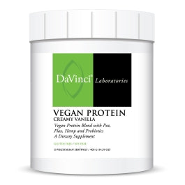 DAVINCI Labs Vegan Protein - Protein Powder Supplement for Weight Support, Muscle and Tissue Repair* - with Pea, Flax Seed, and More - Creamy Vanilla Flavor - Soy and Gluten-Free - 447g, 15 Servings