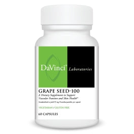 DaVinci Labs Grape Seed-100 - Dietary Supplement to Support Immune System, Vascular Function and Healthy Skin* - With 100 mg Grape Seed Extract per Serving - Gluten-Free - 60 Vegetarian Capsules