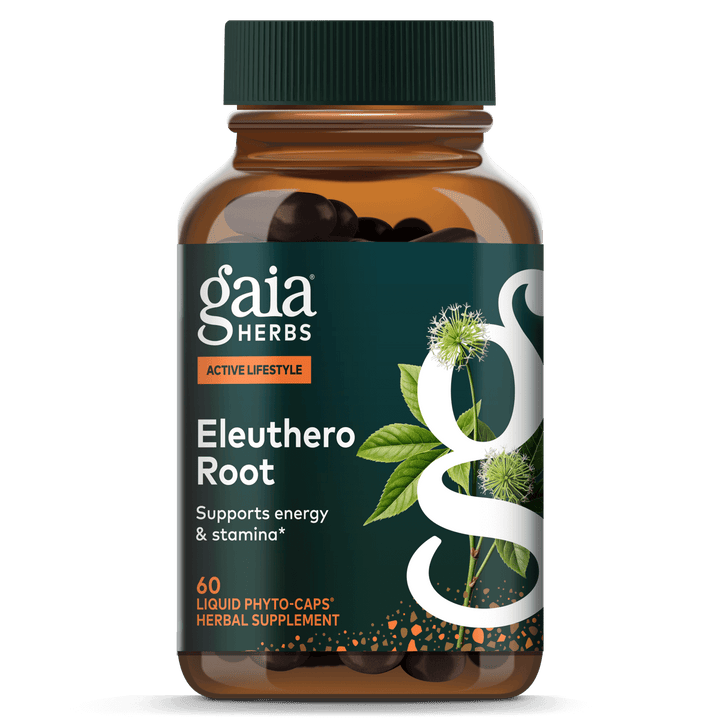 Gaia Herbs Eleuthero Root - Energy, Stamina &amp; Mental Endurance Support - Eleuthero Root (Siberian Ginseng) Adaptogen Herbal Supplement - 60 Vegan Liquid Phyto-Capsules (30-Day Supply)