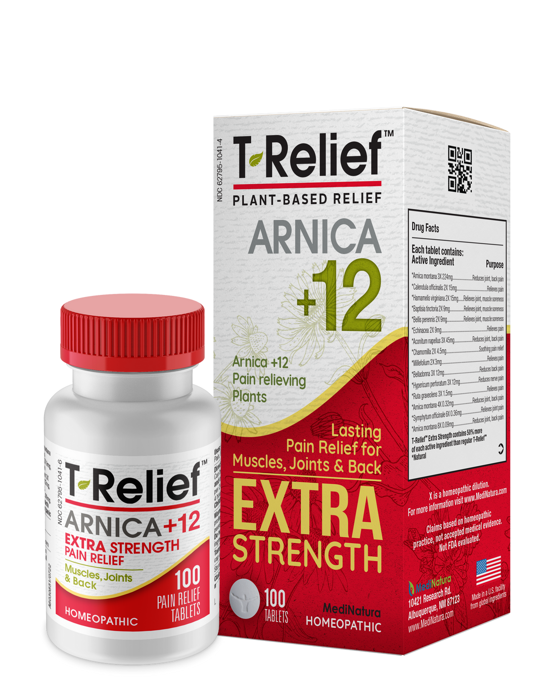 MediNatura T-Relief Arnica +12 Arthritis 100 Tablets - 3 Pack