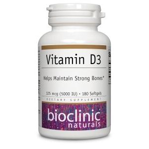Bioclinic Naturals Vitamin D3 5000 IU 180 Softgels