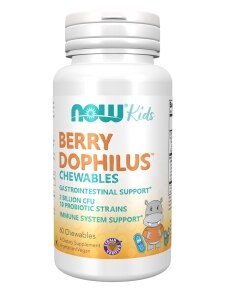 Now Foods BerryDophilus Kids 2 Billion 10 Strains 60 Chewables - 2936 - 2 Pack