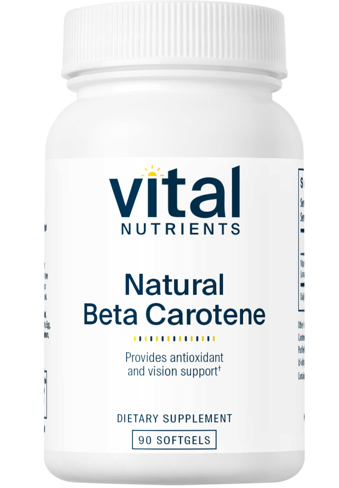 Vital Nutrients Beta Carotene Natural 25000IU 90 Softgels