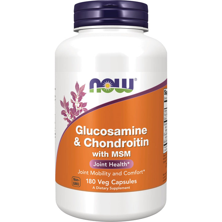 Now Foods Glucosamine &amp; Chondroitin with MSM 180 Vcaps - 3172 - 2 Pack