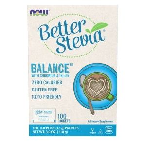Now Foods BetterStevia Balance with Chromium & Inulin 100 Packets - 6968 - 3 Pack
