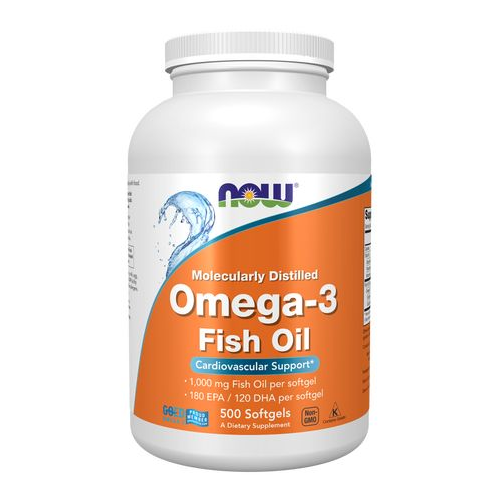 Now Foods Omega-3 Molecularly Distilled 500 Softgels - 1653