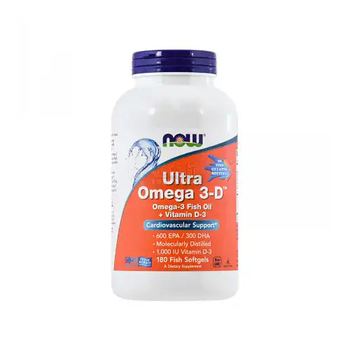 Now Foods Ultra Omega 3-D Fish Gelatin 180 Fish Softgels - 1664