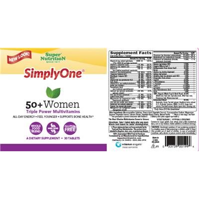 Now Foods Super Nutrition SimplyOne 50+ Women 30 Tablets - SU199