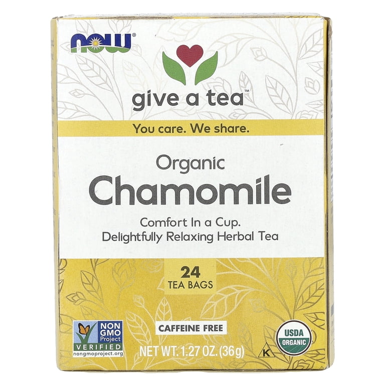 Now Real Food Chamomile Tea Ogranic 24 Bags - 4244