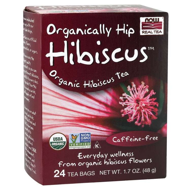 Now Real Tea Organically Hip Hibiscus 24 Tea Bags - 4238 - 2 Pack