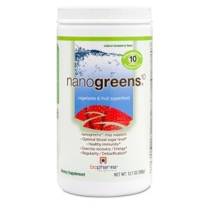 Biopharma Scientific NanoGreens10 Strawberry Flavor 30 Servings 12.7 oz - Walmart Only