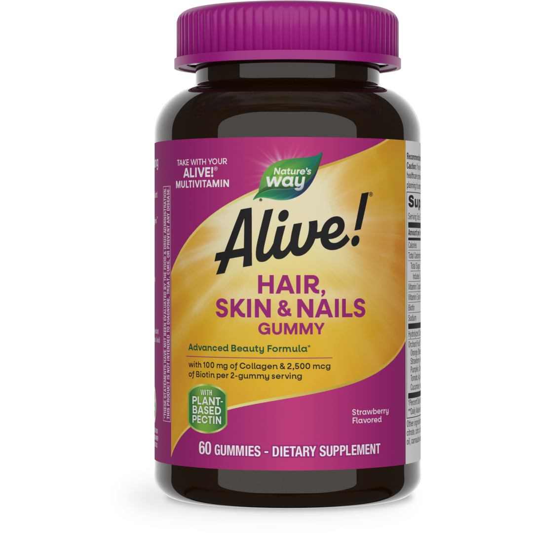 Nature's Way Alive! Premium Hair Skin & Nails 60 Gummies