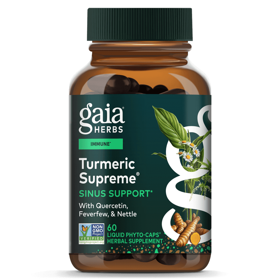 Gaia Herbs Turmeric Supreme Sinus Support / Allergy 60 Vcaps - 2 Pack