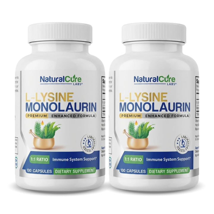 Solaray L-Lysine Monolaurin 1:1 Ratio 60 Vcaps - 2 Pack