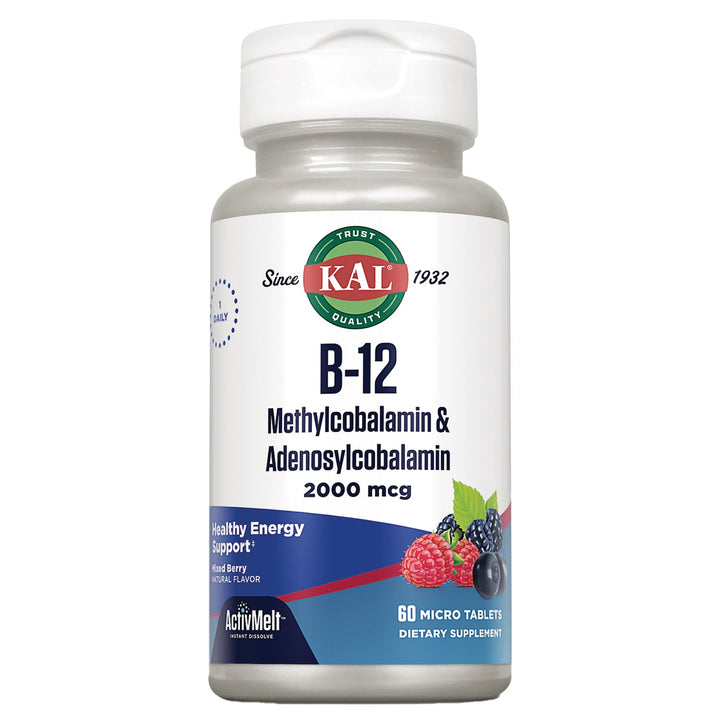 KAL B-12 Adenosylcobalamin Activmelt Strawberry 90 Micro Tablets  98882