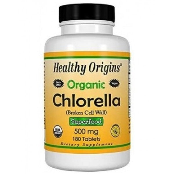 Healthy Origins Organic &amp; Kosher Chlorella 500mg 180 Tablets