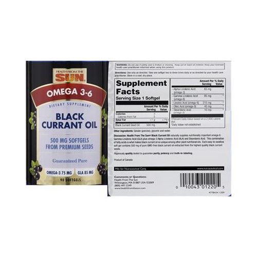 Nature's Life Health from the Sun Black Currant Oil 90 Softgels PN