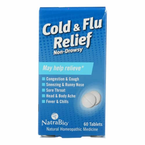 NatraBio Cold &amp; Flu Relief 60 Tablets    00360