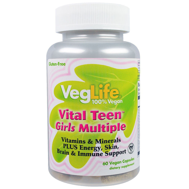 VegLife - Vital Teen Girls Multiple Vitamins &amp; Minerals - 60 Vegan Capsules