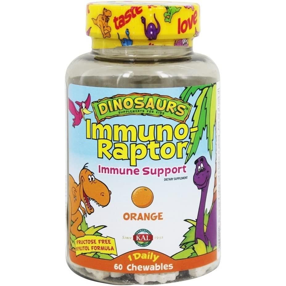 Kal - Dinosaurs Immuno-Raptor Immune Support For Kids Orange - 60 Chewables