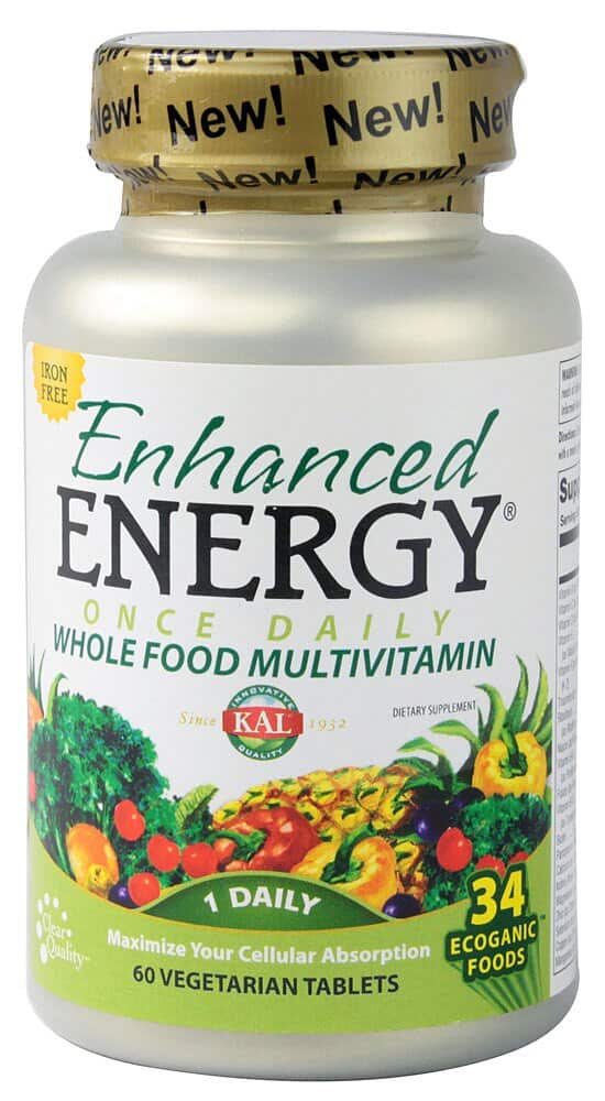 Kal - Enhanced Energy Once Daily Whole Food Multivitamin Iron Free - 60 Vegetarian Tablets