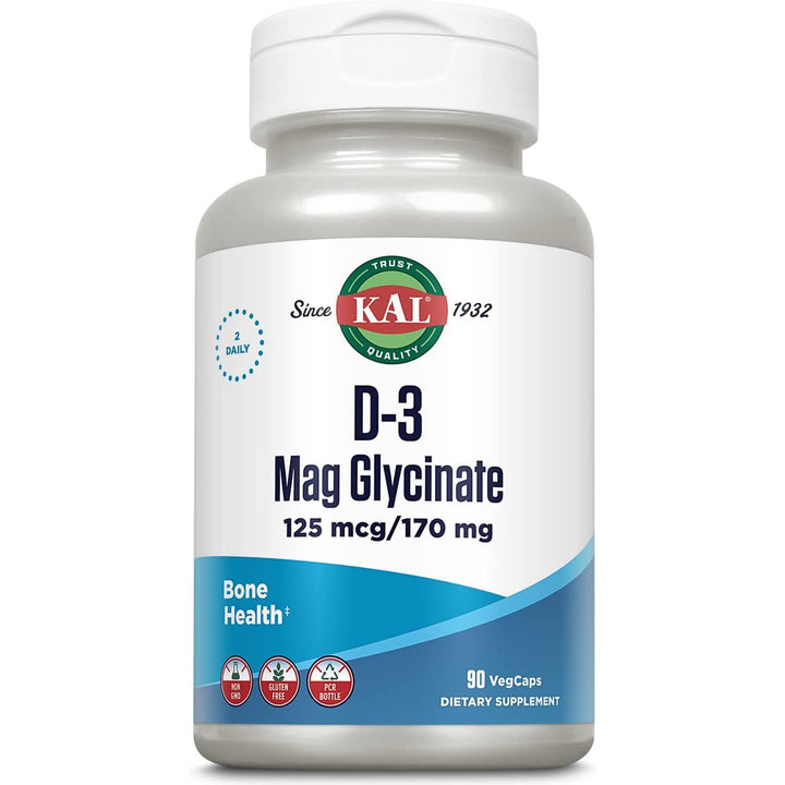 Kal - Vitamin D3 Mag Glycinate Bone Health - 90 Veg Capsules