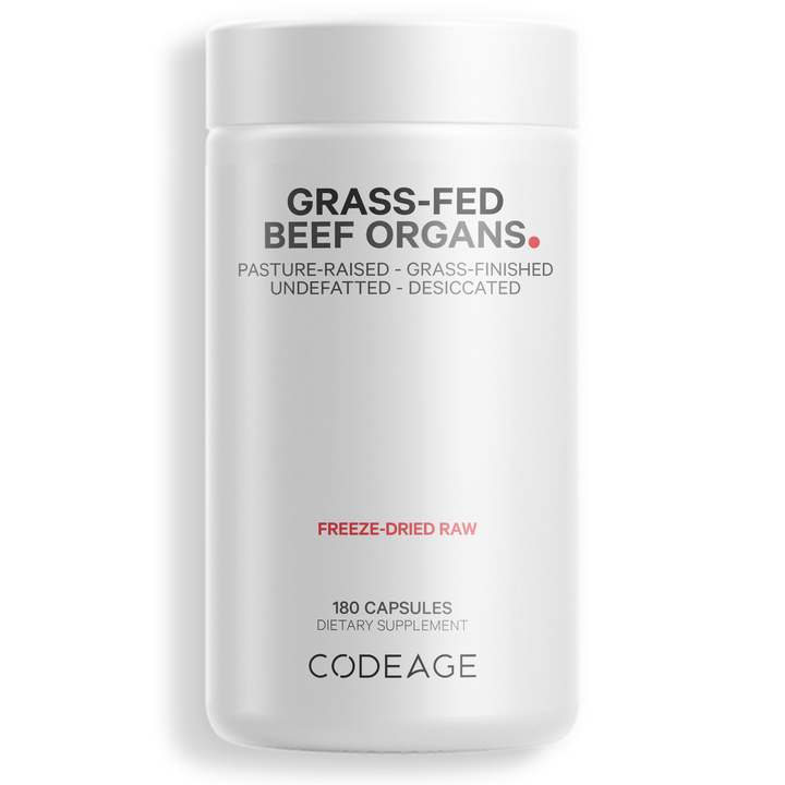 Codeage - Beef Organs Grass-Fed &amp; Pasture Raised - 180 Capsules