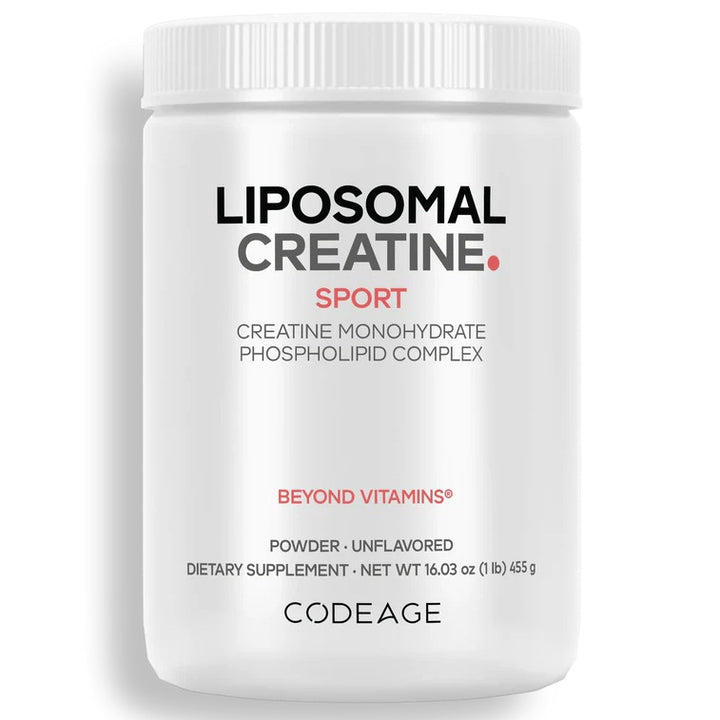 Codeage - Liposomal Creatine Monohydrate Powder Supplement Micronized Sports Muscles Unflavored - 16.03 oz.
