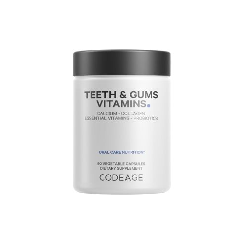 Codeage - Teeth & Gums Vitamins + Oral Probiotics Mouth Care Supplement - 90 Capsules