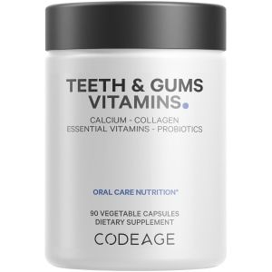 Codeage - Teeth & Gums Vitamins + Oral Probiotics Mouth Care Supplement - 90 Capsules