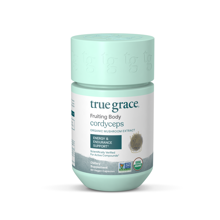True Grace - Cordyceps Fruiting Body Organic Mushroom Extract - 60 Vegan Capsules