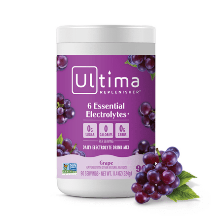 Ultima Health Products - Ultima Replenisher Non-GMO Keto Electrolyte Powder 90 Servings Grape - 10.8 oz.