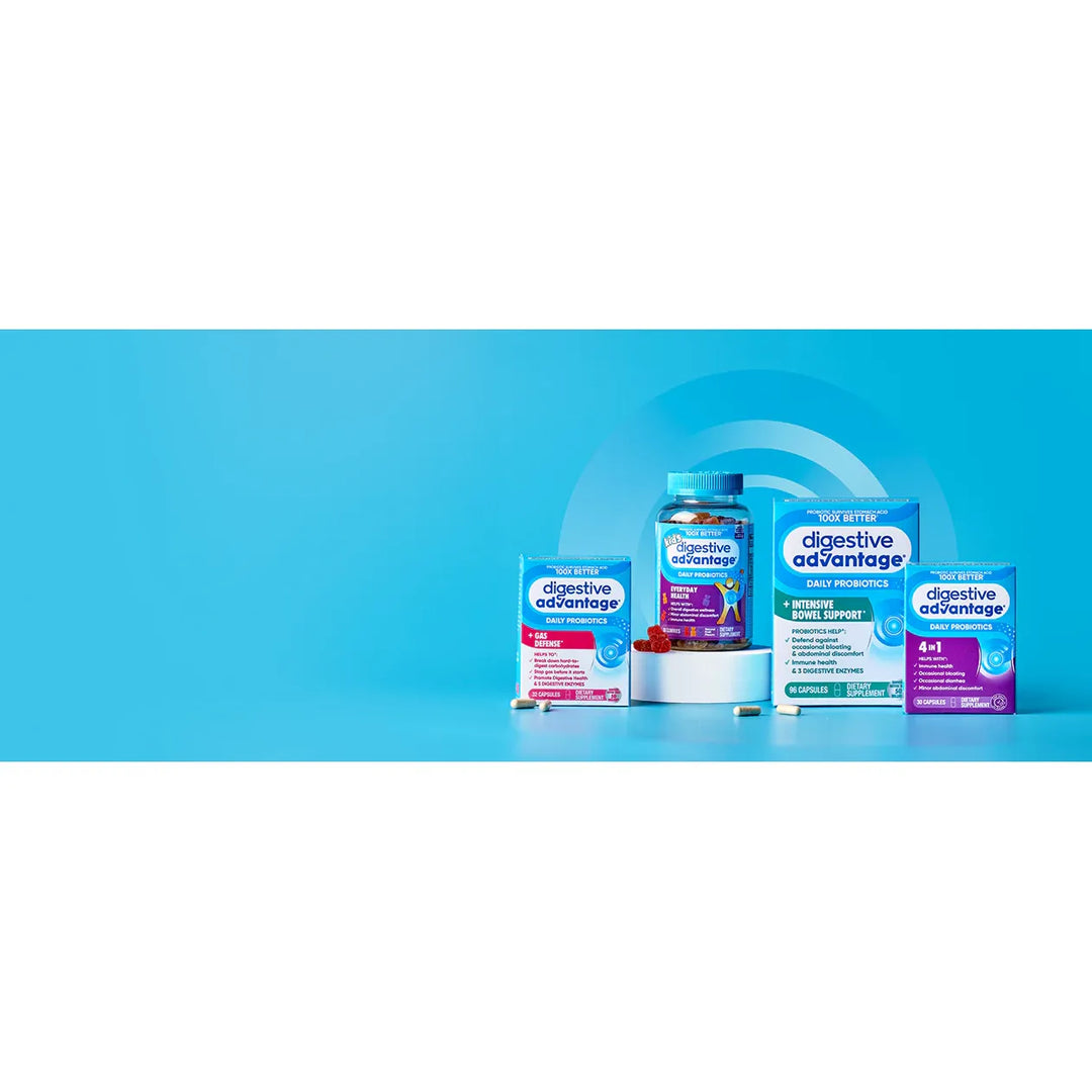 Digestive Advantage - Kids+ Daily Probiotics Gentle Prebiotic Fiber Fruit Flavor - 65 Gummies