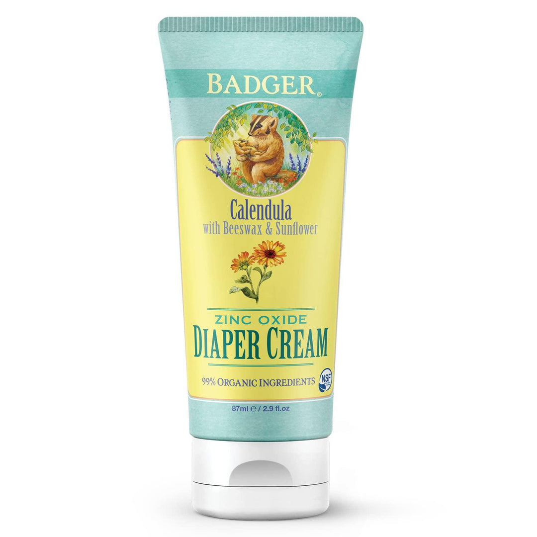 Badger - Diaper Cream Zinc Oxide Calendula with Beeswax & Sunflower - 2.9 fl. oz. - 2 Pack