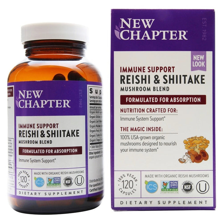 New Chapter - Immune Support Reishi &amp; Shiitake Mushroom Blend - 120 Vegan Capsules