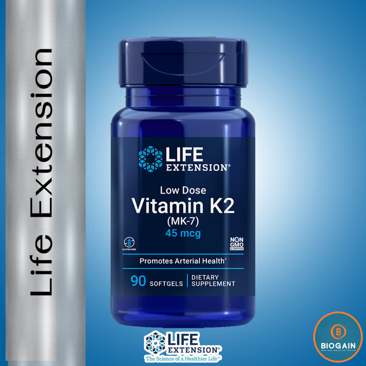 Life Extension Low Dose Vitamin K2 / MK-7 45mcg 90 Softgels - 2 Pack