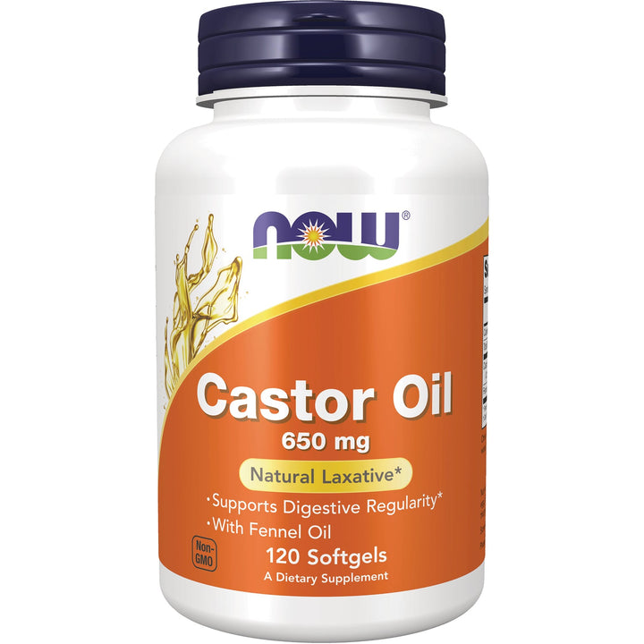Now Foods Castor Oil 650mg  120 cap - 2 PACK