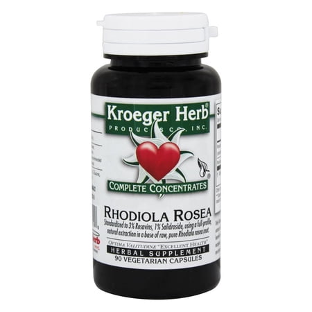 Kroeger Herbs - Rhodiola Rosea Complete Concentrate - 90 Vegetarian Capsules
