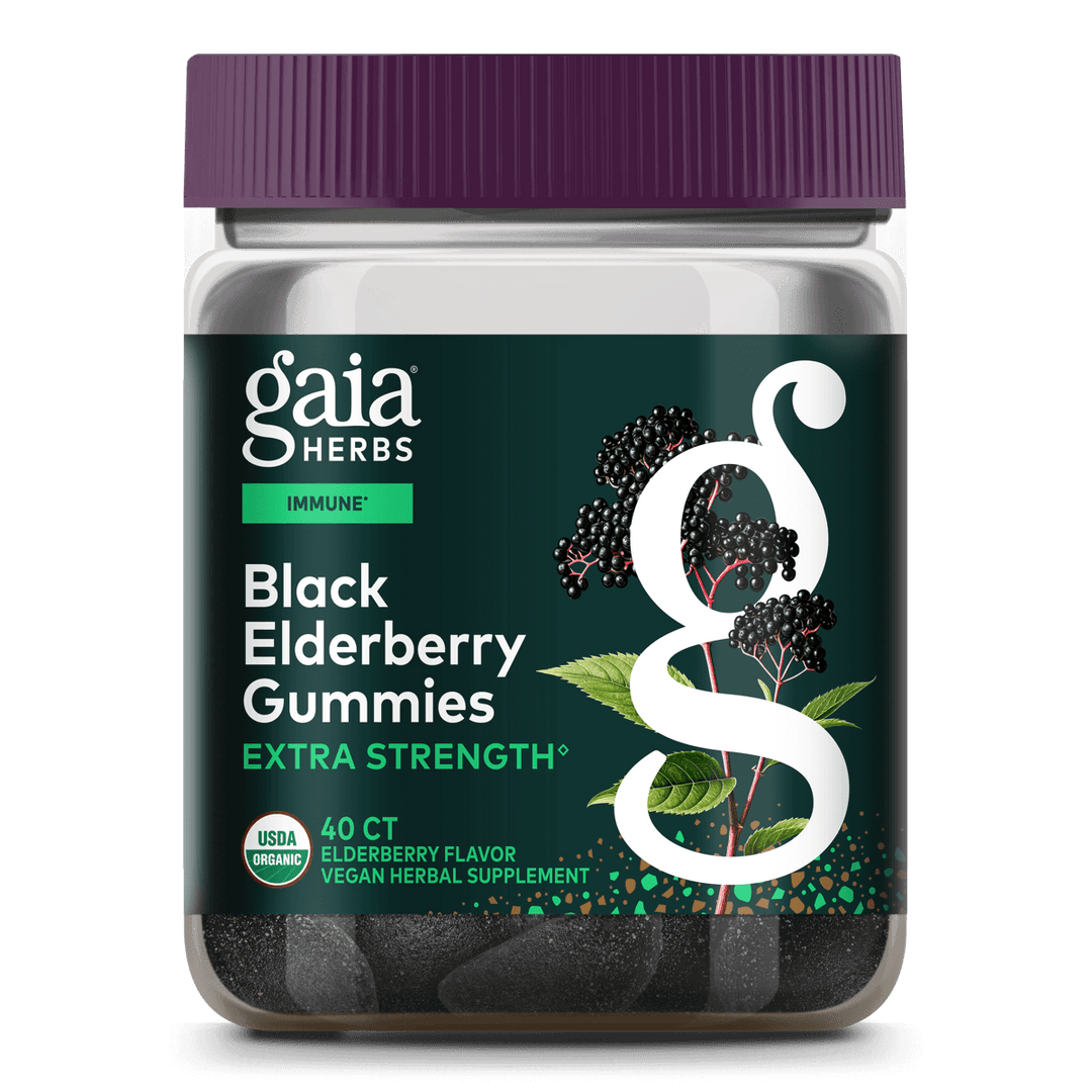 Gaia Black Elderberry Adult Gummies 80 Count